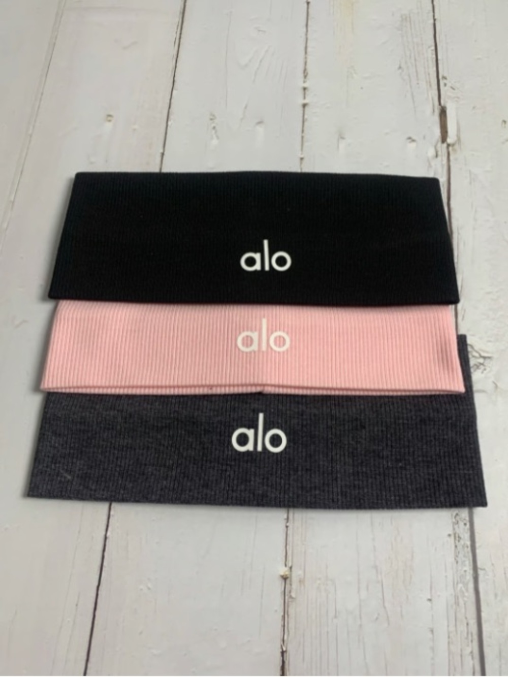 ALO Yoga Kids Headband Trio - Black, Pink & Charcoal Heather